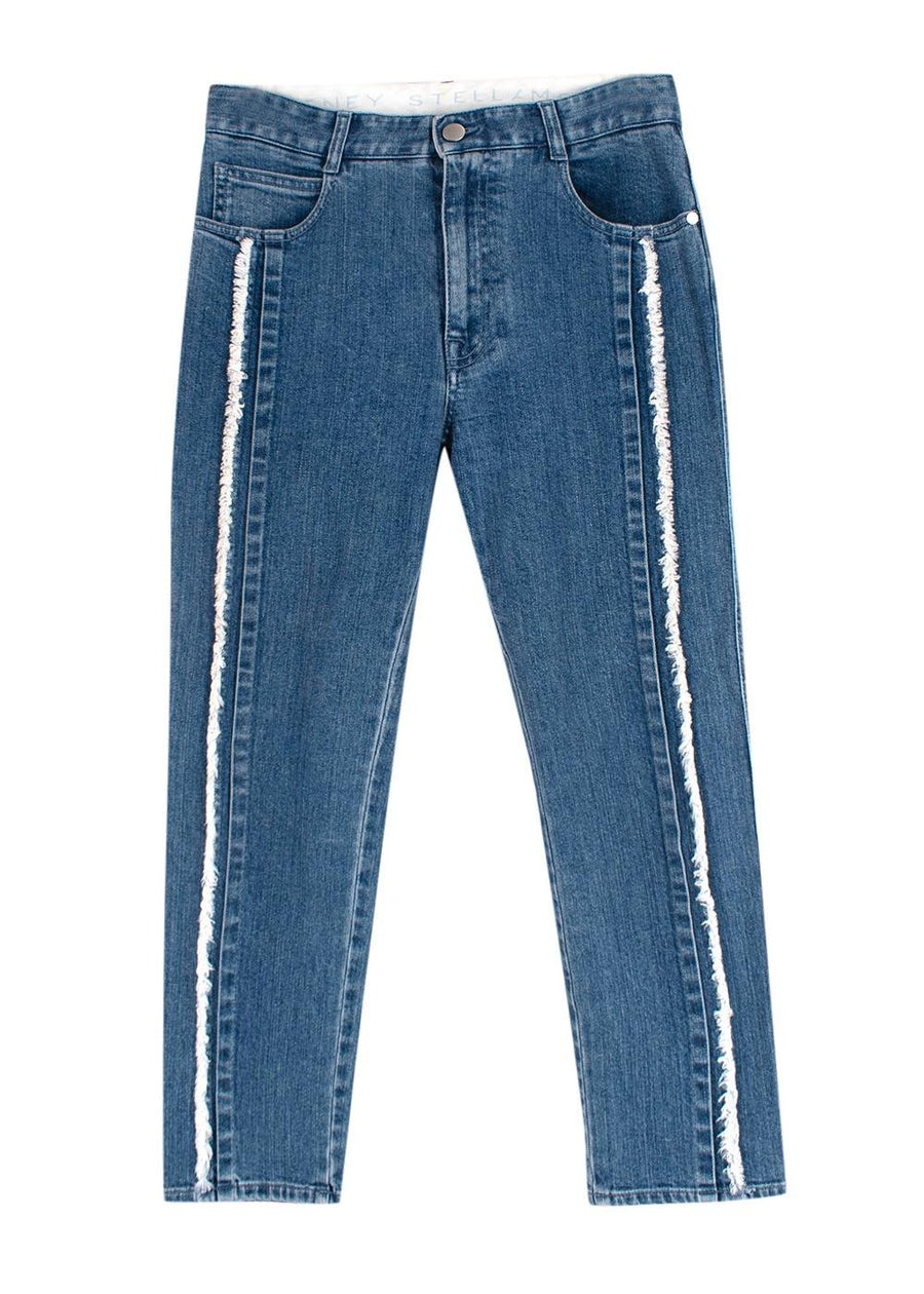 Stella McCartney Blue Fringed Detail Straight Leg jeans