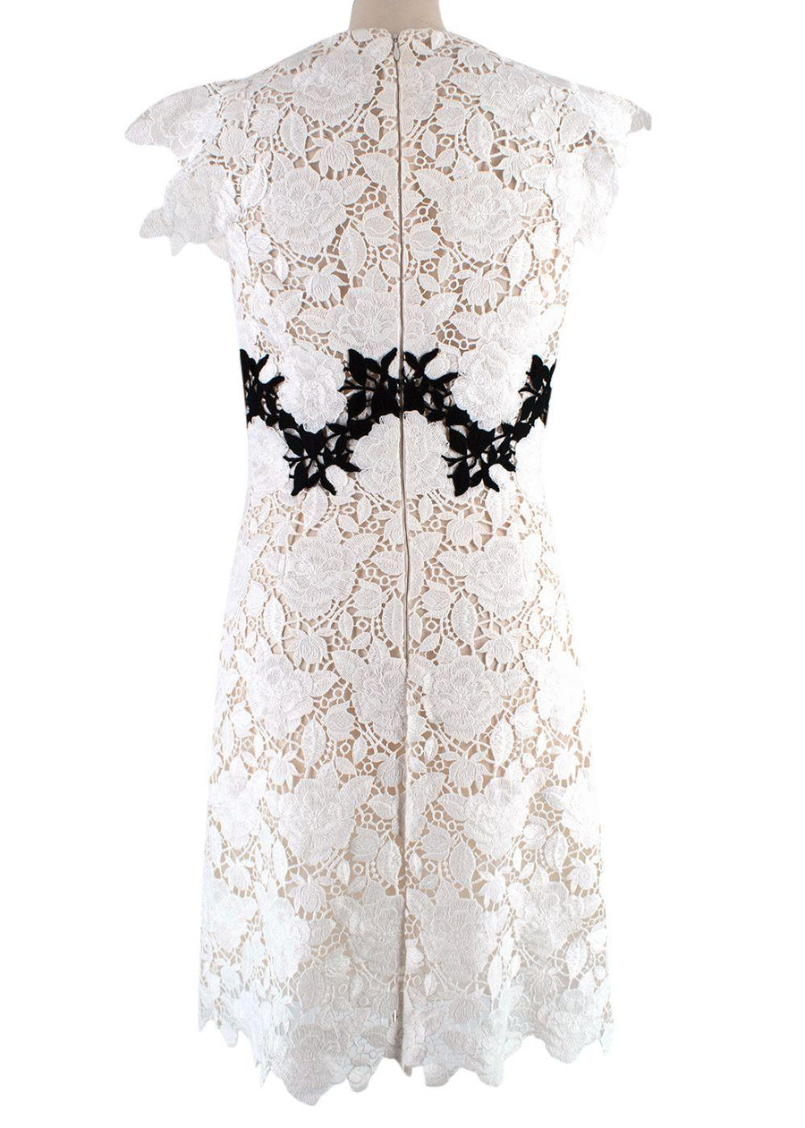 Giambattista Valli white & black lace mini dress