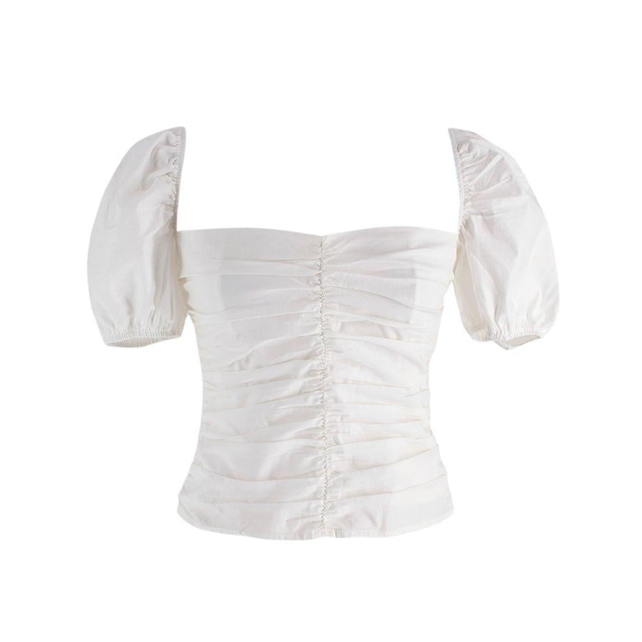Reformation White Radish Ruched Top