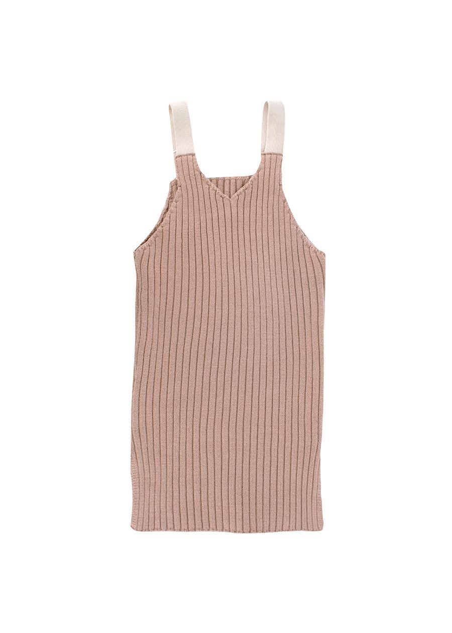 Ribbed Knit Acrylic Sleeveless Dress
