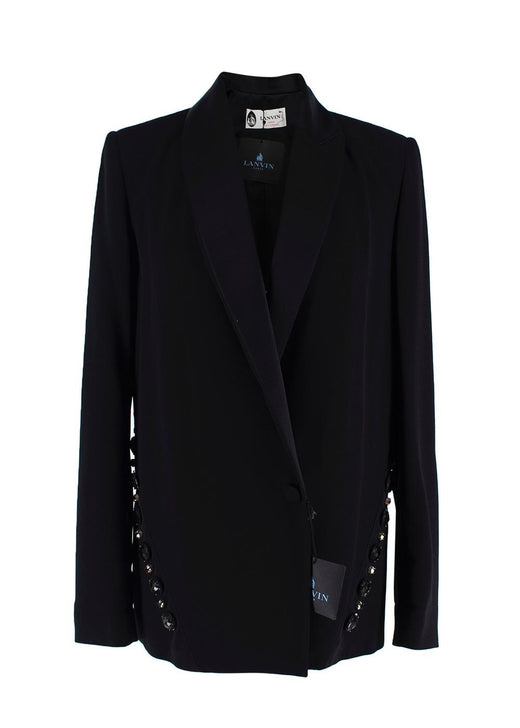 Lanvin Black Single Breasted Jewel Embellished Blazer