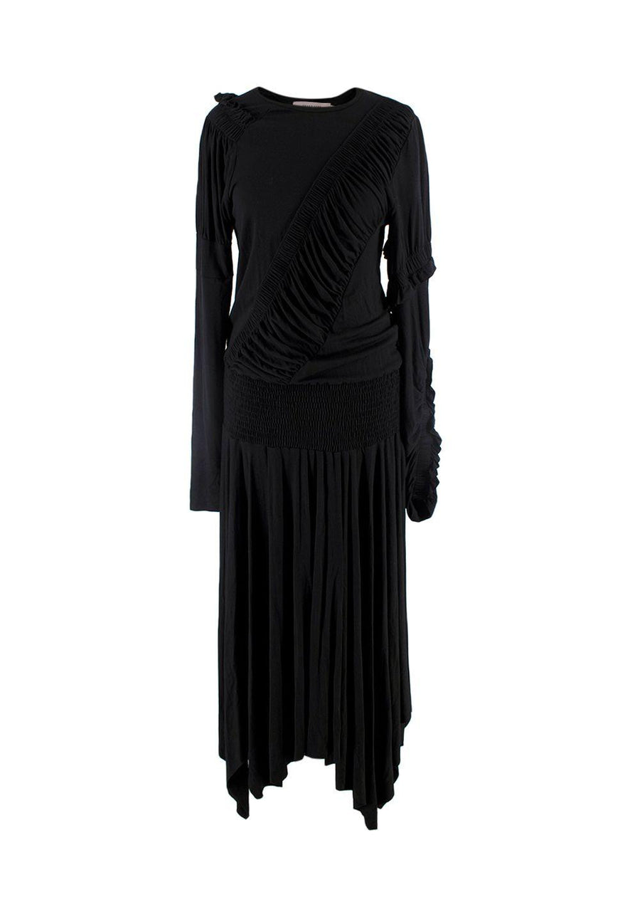 Preen Line Estela asymmetric ruched stretch-cotton jersey midi dress