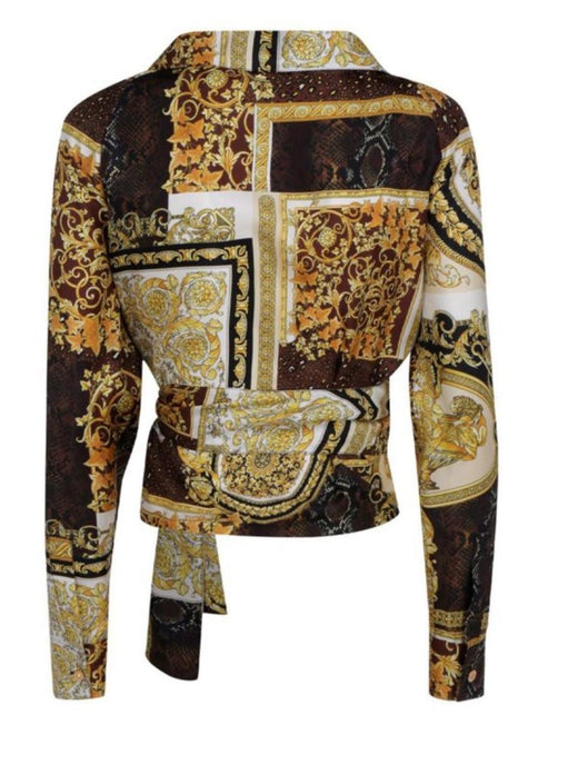 Versace Mixed Print Silk Blouse