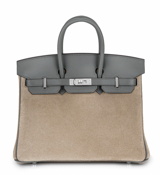 Hermes Gris Meyer & Gris Caillou Grizzly Birkin 25 PHW