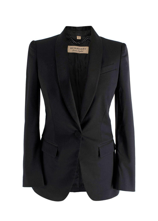 Burberry Wool Single Button Black Blazer