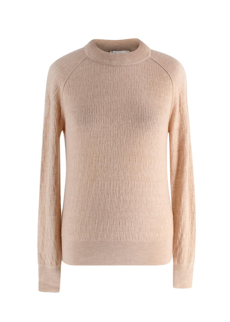 Forte Forte Beige Ribbed Cashmere Top