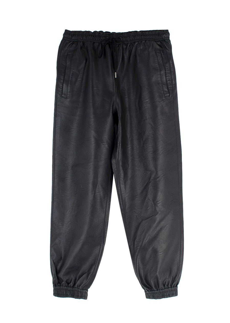 Stella McCartney Black Vegan Leather Joggers
