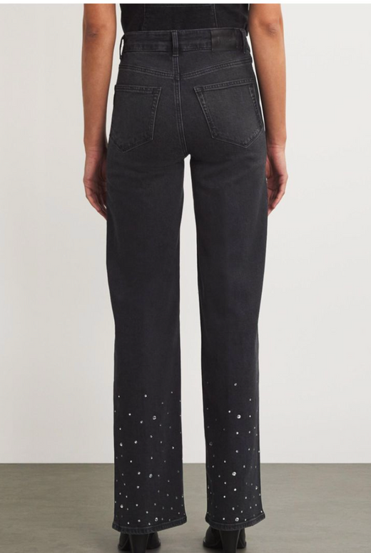 Paige Sasha Crystal-Embellished Wide-Leg Jeans