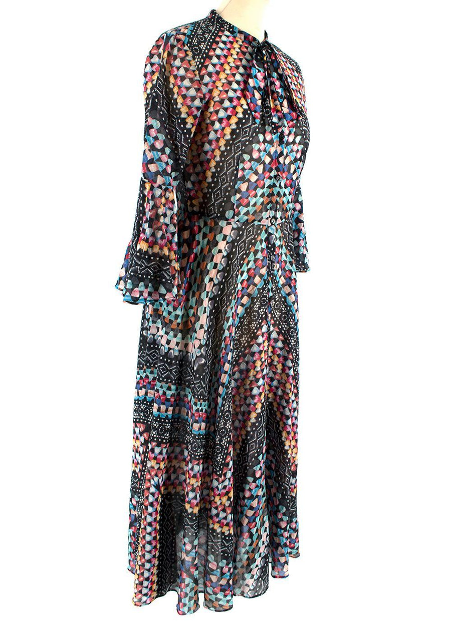 Multicoloured Button Down Shirt Dress