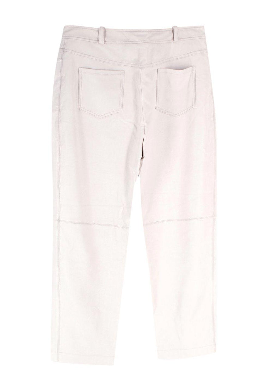 Stella McCartney Cream Vegan Leather Trousers