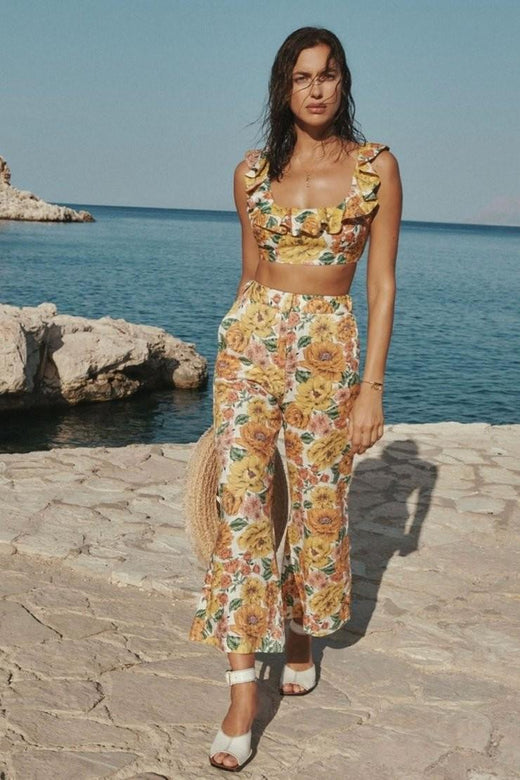 ZIMMERMANN Poppy Floral Print Flared Trousers