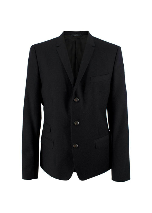 Dolce & Gabbana Black Wool Single Breasted Blazer