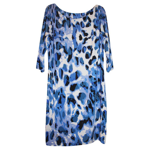 Philipp Plein Blue Animal Print Dress