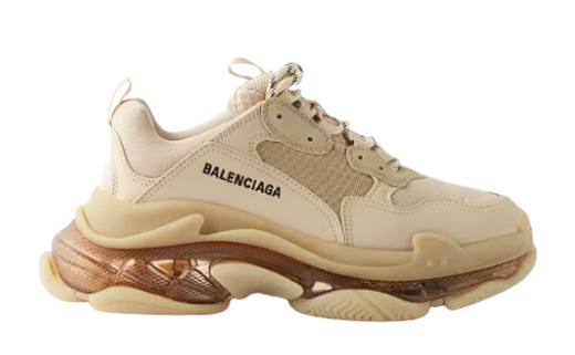 Balenciaga beige leather & mesh Triple S Clear Sole trainers