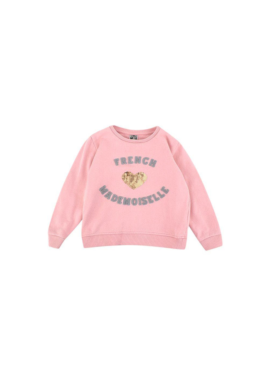 Pink Cotton Embellished Sweatshirt