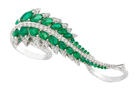 Stephen Webster Emerald Plumage Side Sweep Ring
