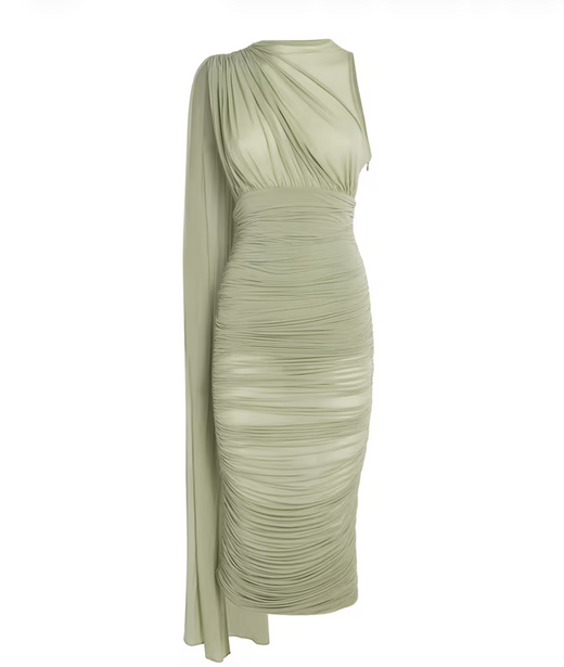 Magda Butrym Sheer Draped Midi Dress
