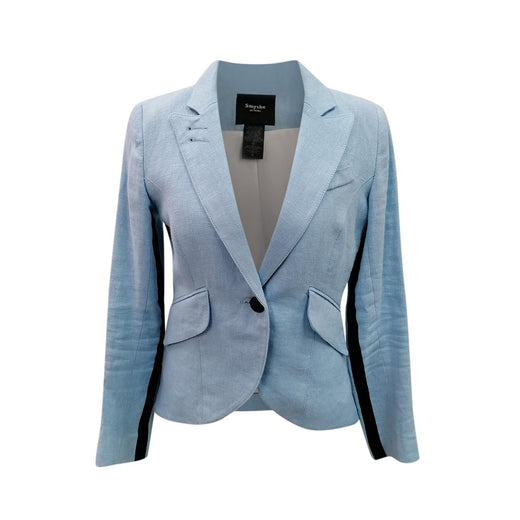 Smythe Blue Linen Single Breasted Blazer