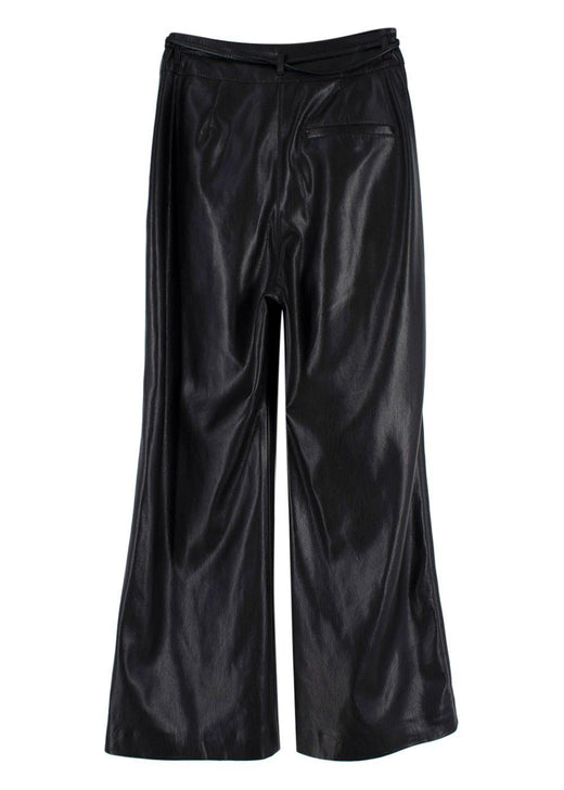 Nanushka Black Chimo Vegan Leather Wide-leg Trousers