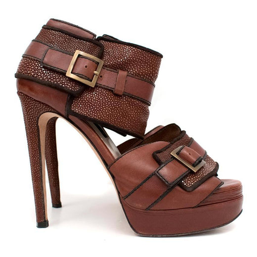 Chrissie Mom's Brown Platform Sandals