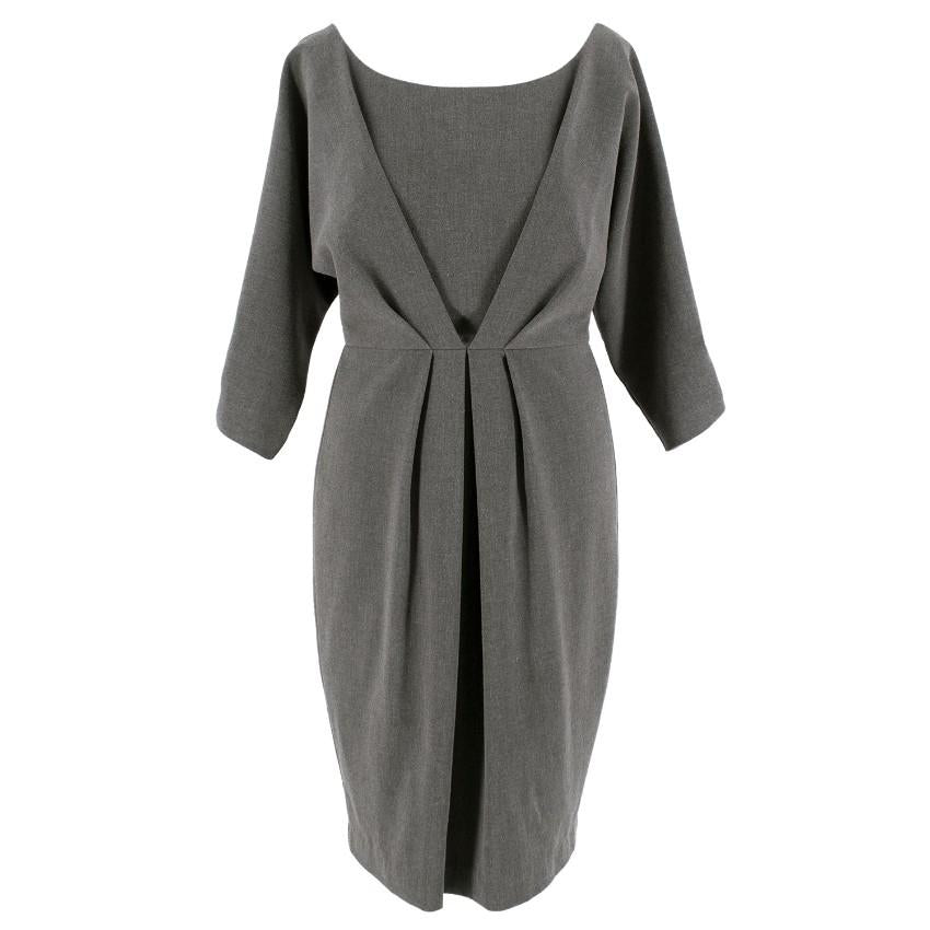 Black Halo Grey Sabrina Midi Dress