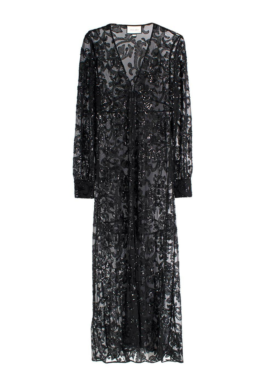 Alexis Embellished Black Maxi Dress