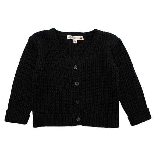 Bonpoint Dark Grey Knitted Cotton Cardigan
