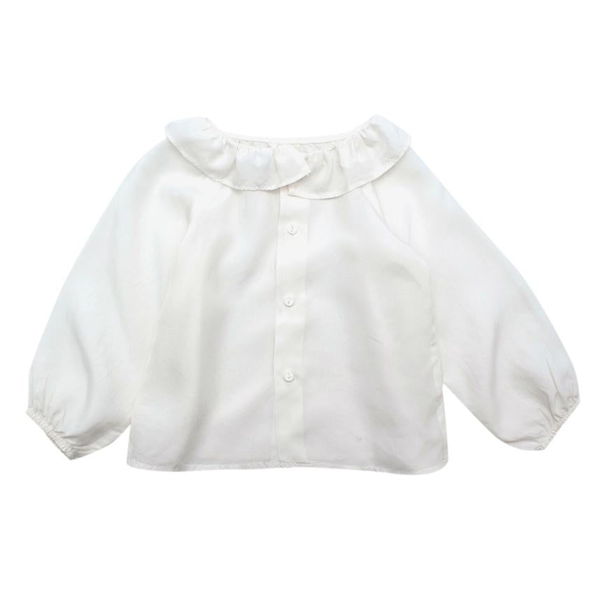Belle enfant White Silk Long Sleeve Top