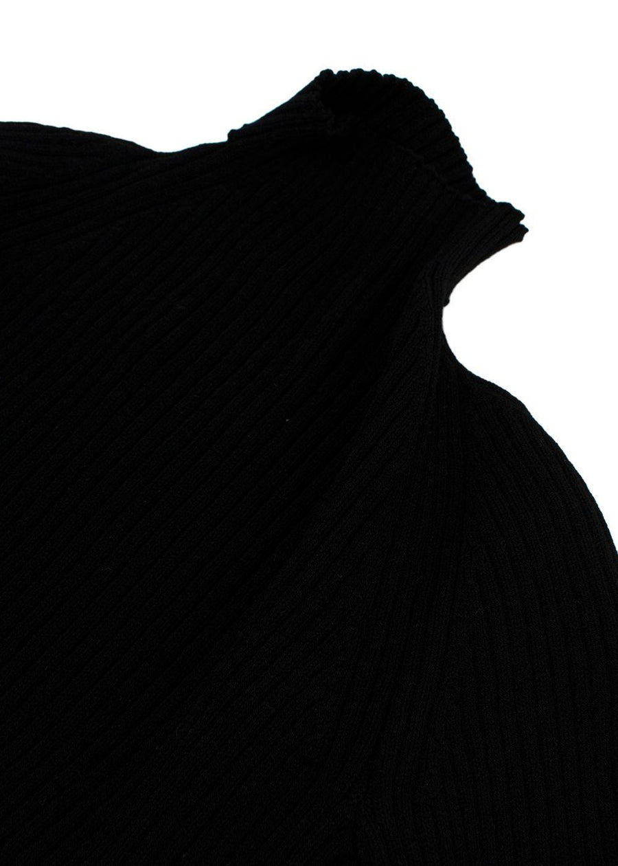Awake Mode Black Ribbed Backless Top