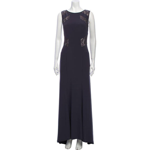jet grey crepe & lace gown