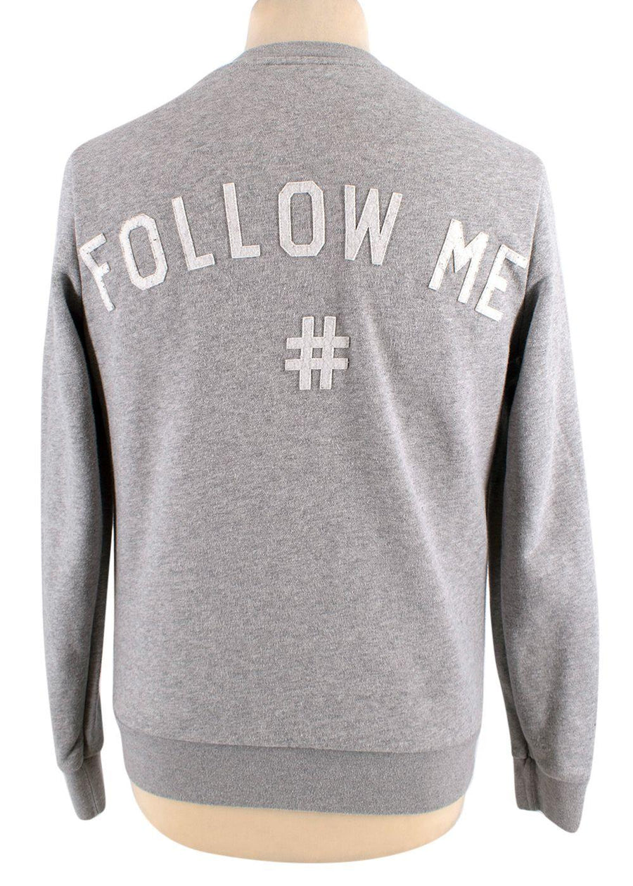 Ports 1961 'Follow Me' Embroidered Grey Sweatshirt