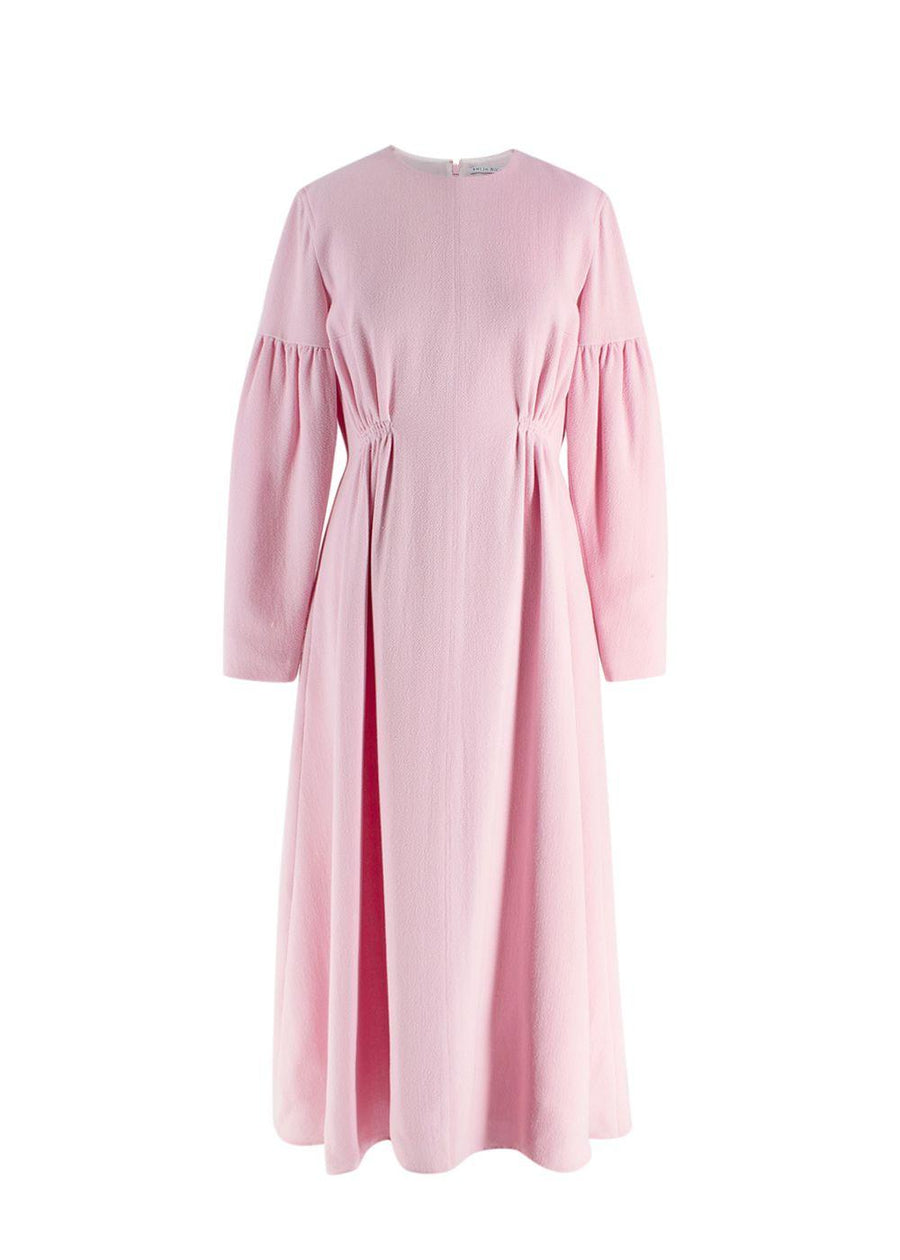 Emilia Wickstead Pink Long Sleeve Midi Dress