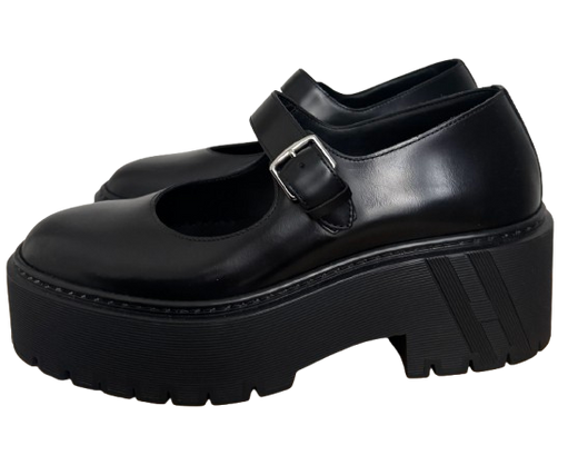 Hermes Black Leather Richelieus Hoxton Platform Mary Janes