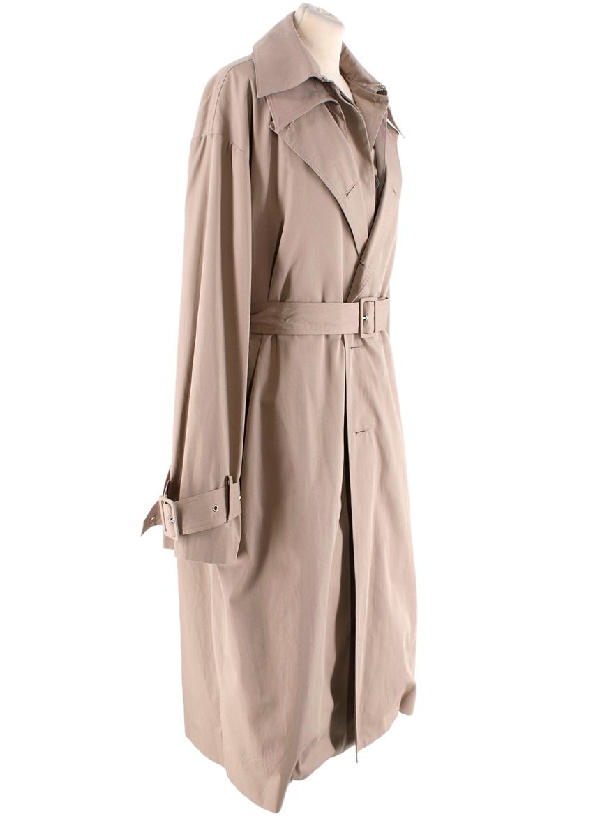 Rokh Beige Gabardine Double-Layered Trench Coat