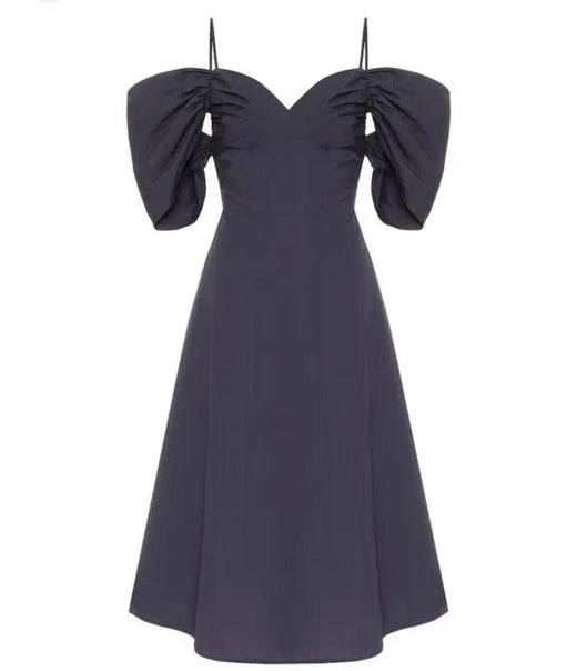 Cult Gaia Black Katalina Off Shoulder Midi Dress
