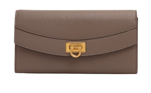 Salvatore Ferragamo Dark Beige Long Wallet
