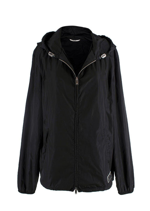 Valentino Black Hooded VLTN Rain Jacket