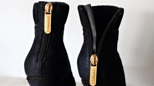 Chanel Blue Cap-Toe Suede Ankle Boots