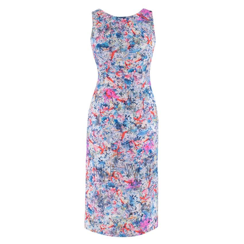 Erdem Floral Print Cut Out Midi Dress