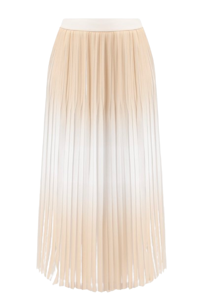 Peserico Cream Ombre Pleated Midi Skirt