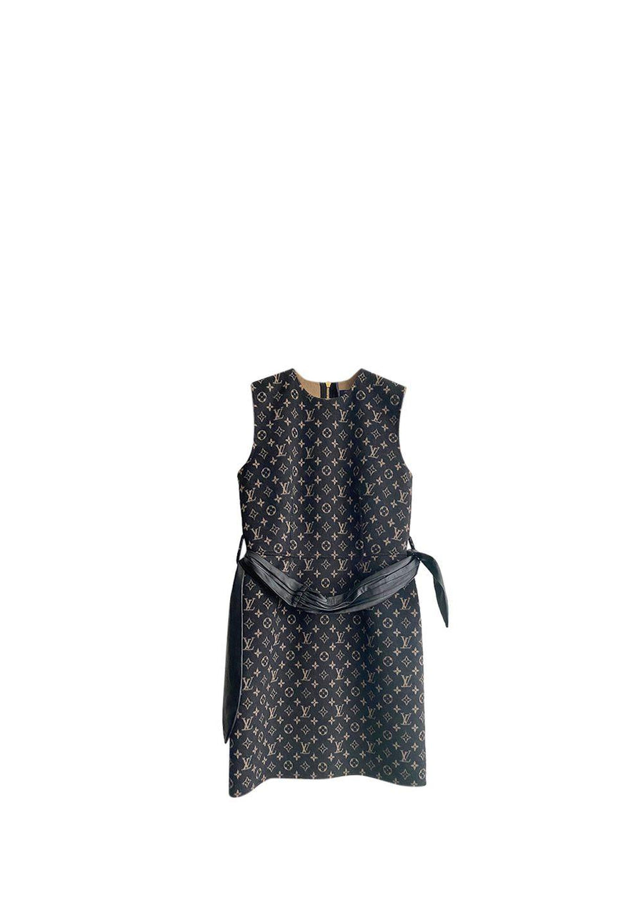 Monogram Belted Shift Dress