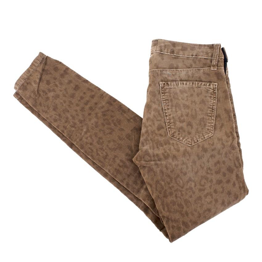 Current Elliott Brown Corduroy Leopard Print Jeans