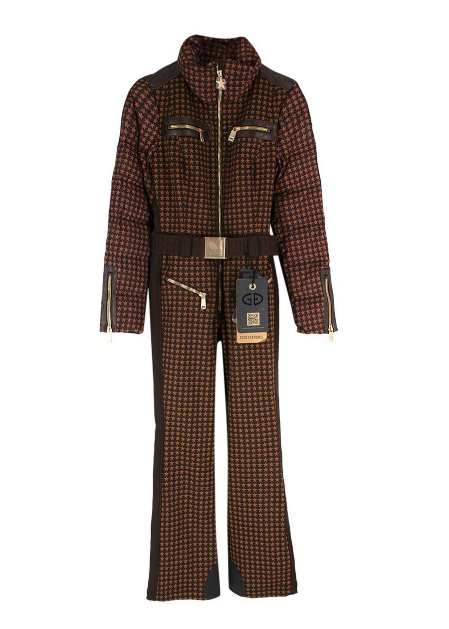 Goldbergh Brown Starstruck Printed Ski Suit