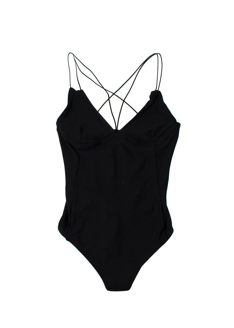 Alix NYC Black Cross Strap Medina Bodysuit