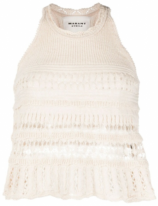 Isabel Marant Etoile Cream Crochet Fico Tank Top