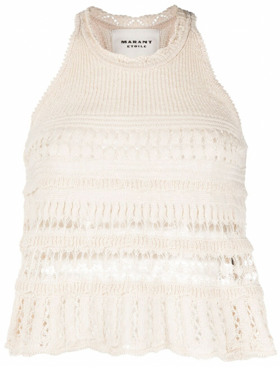 Isabel Marant Etoile Cream Crochet Fico Tank Top