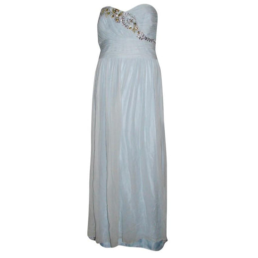 Marchesa Notte light-blue embellished strapless gown