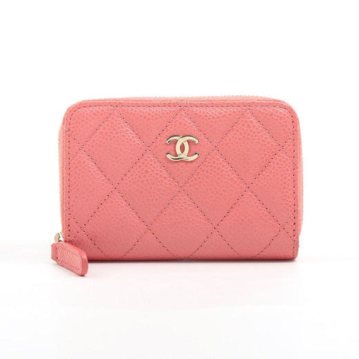 Pink Caviar Quilted Zipped Wallet