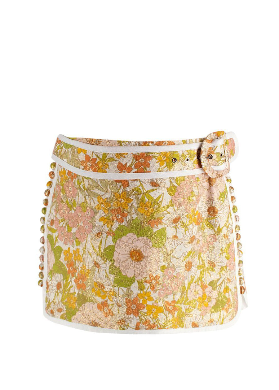 Zimmermann Super Eight Floral Brocade Cotton-Blend Mini Skirt