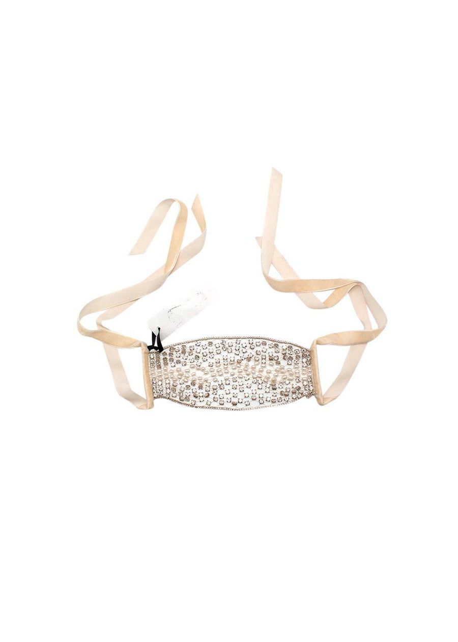pearl & crystal mesh face mask